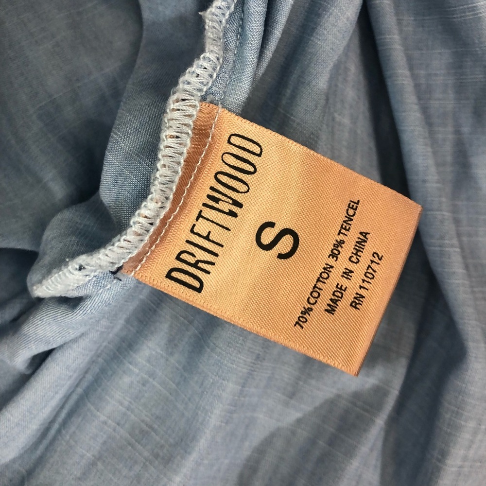 Driftwood Embroidered Button down Denim Shirt - Picture 6 of 8